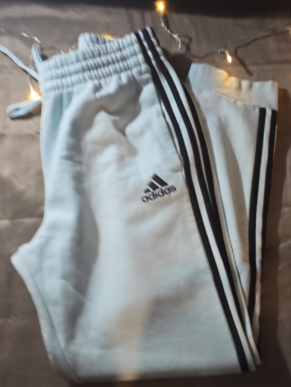 adidas Light Sky Blue Joggers with Black 3-Stripes
